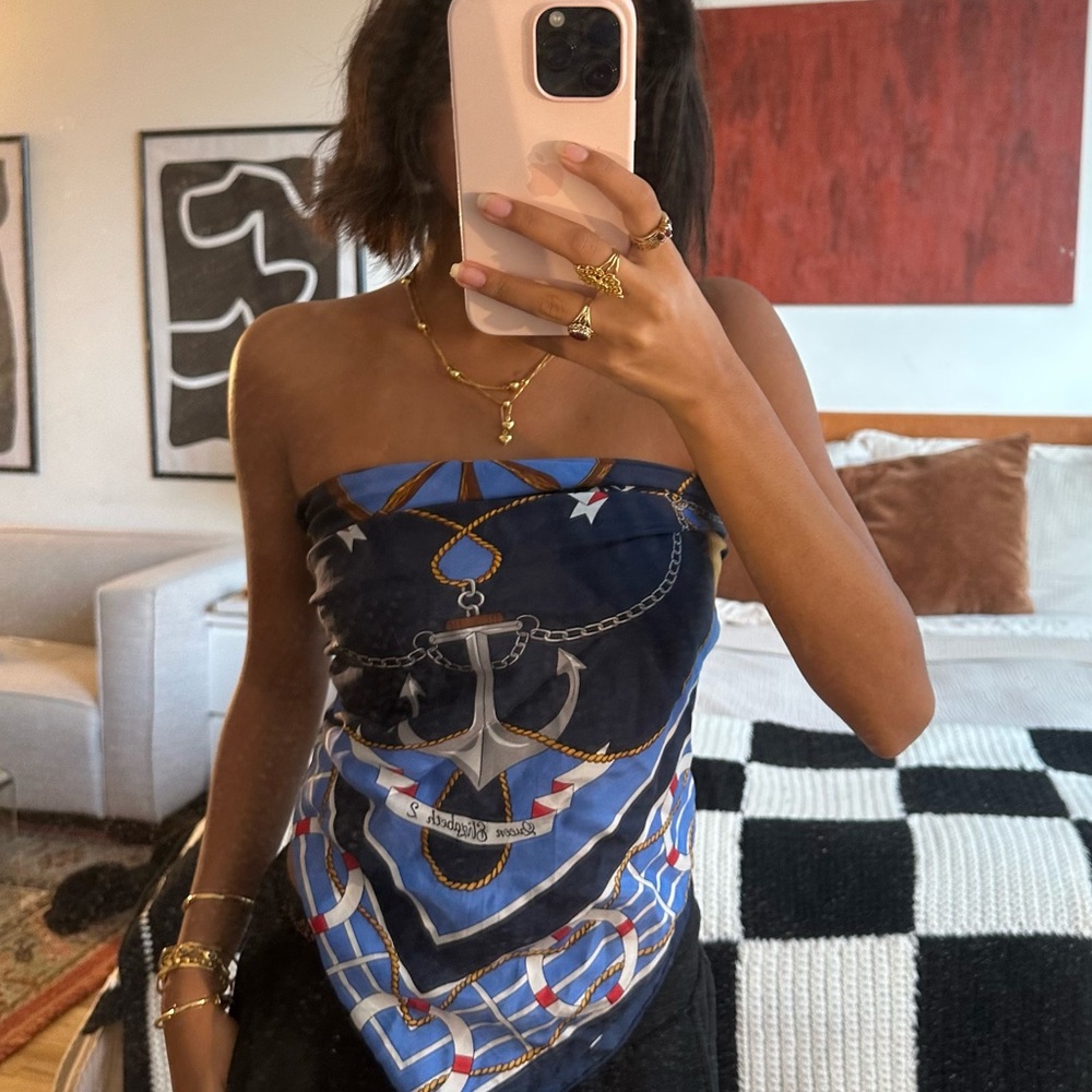 Vintage Silk Scarf (can be worn as top)